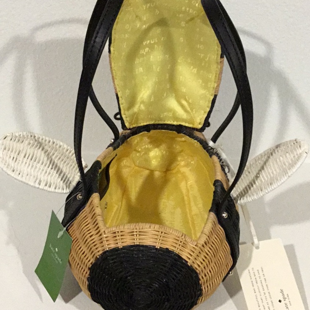 Kate Spade New York Bee Novelty Wicker Bag, new with tags - Picture 6 of 7